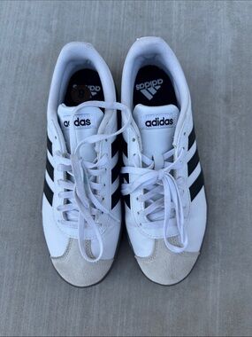 Adidas White and Black Classic Court Sneakers